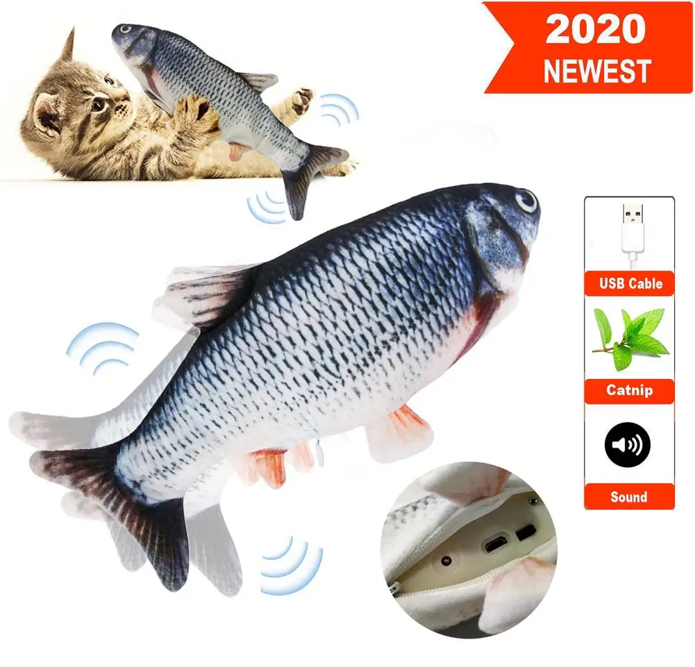 30CM Electronic Pet Cat Toy Electric USB Charging Simulation Fish Toys for Dog Cat Chewing Playing Biting Supplies Dropshiping