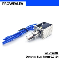 Solenoid Electromagnet Push Pull Type WL-0520B 5V 6V 12V 24V Thrust Force 0.2-5N Open Frame Linear Solenoid Electric Magnets