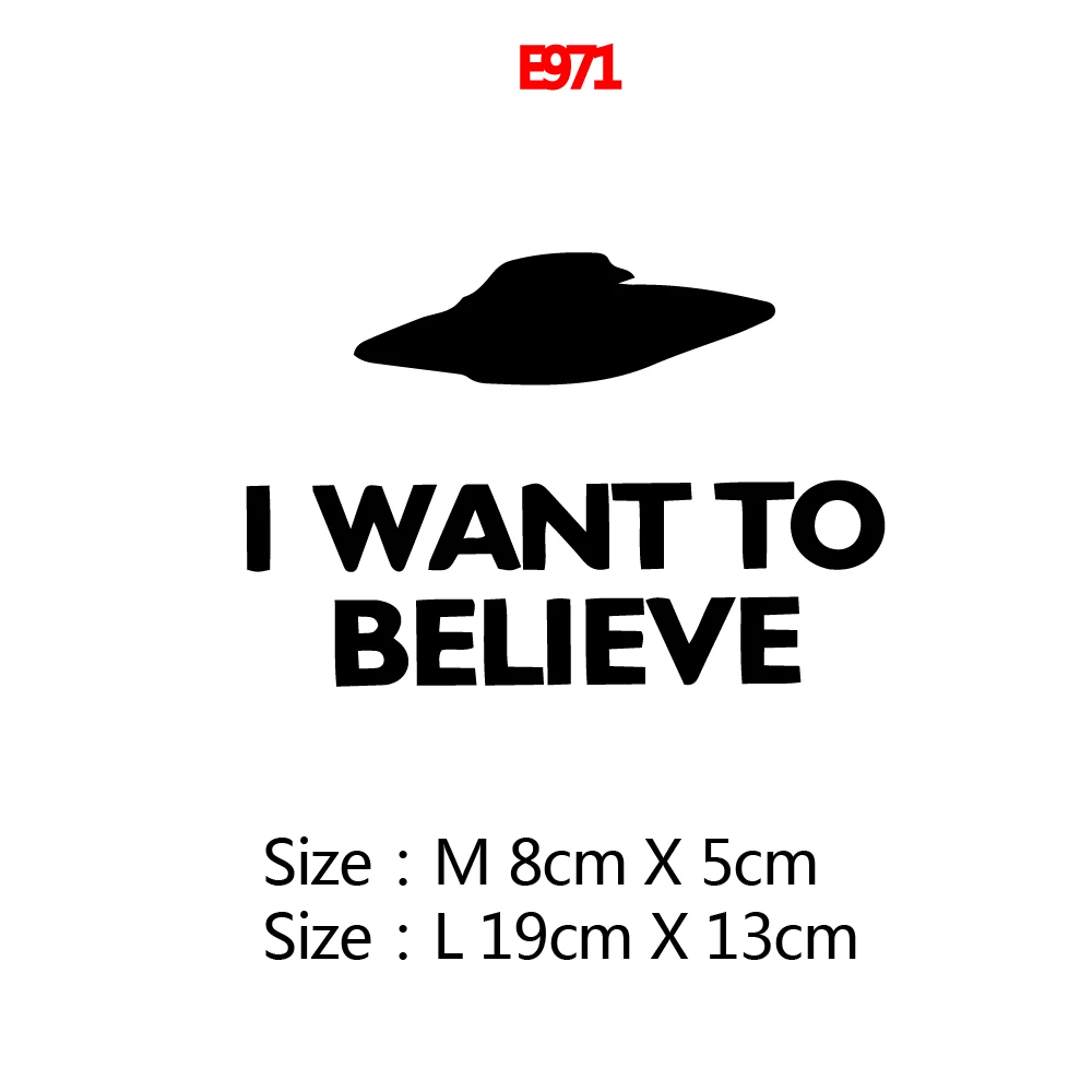 I want to believe Vinyl Sticker Decal Car Window & Truck Decor , UFO Mulder Laptop Decals for Apple Macbook Pro / Air Decoration