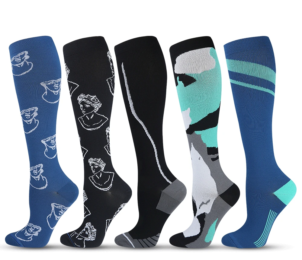 

10 Pairs Woman Man 200N Long Tube Sports Running Wear-resistant Compression Socks High Elastic Calf Supporting Compression Socks