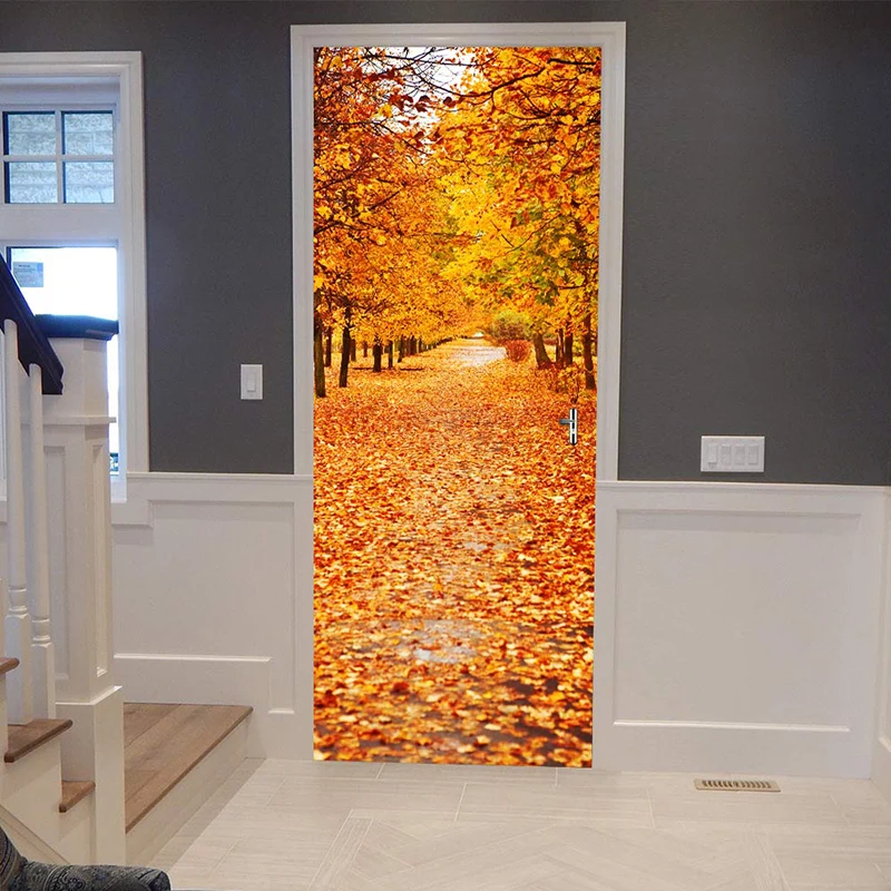 3D creative mural DIY Maple Forest door stickers wall stickers self-adhesive waterproof removable