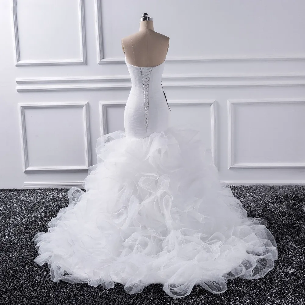 Bianco Avorio Sexy Scollo A V cinghie di Spaghetti della sirena abiti da sposa 2019 Backless Abiti Da Noivas Abiti Da Sposa Su Misura Abito Da Sposa