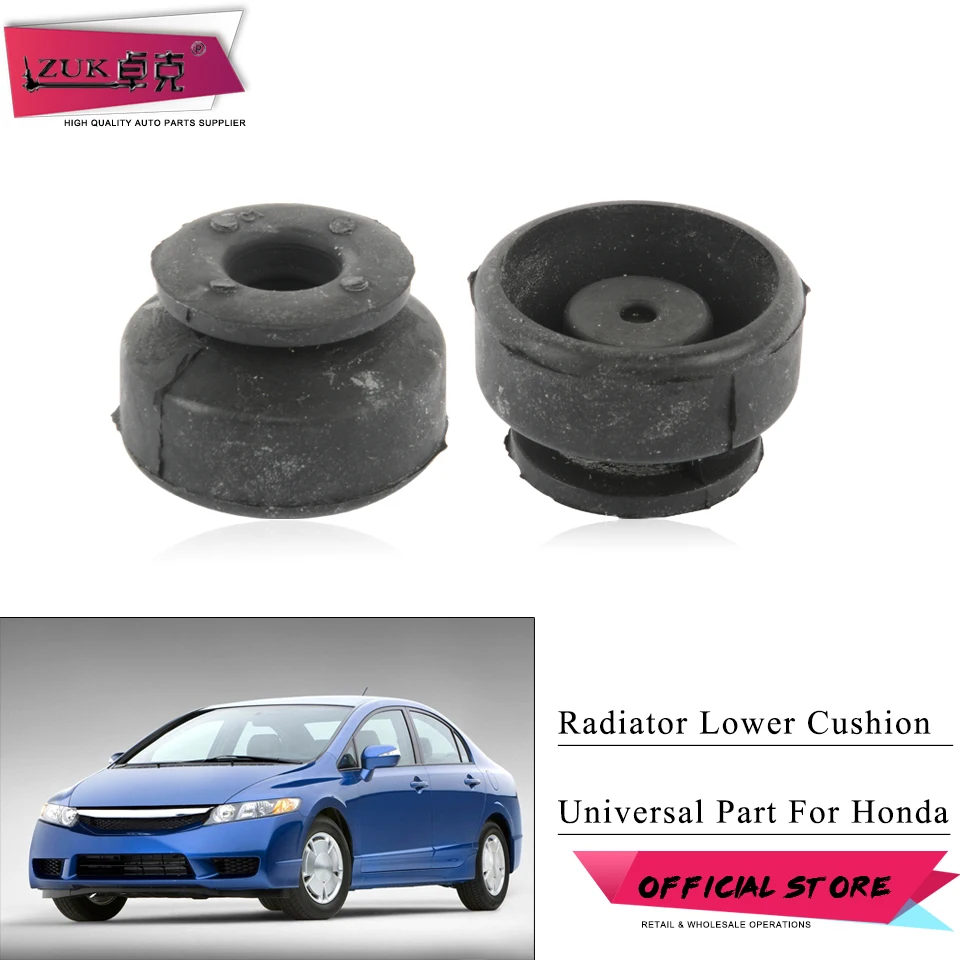 ZUK 2PCS Water Tank Radiator Mounting Rubber Cushion Gasket For HONDA ACCORD CIVIC CRV FIT JAZZ ODYSSEY CITY STRAM 74172-SS0-000