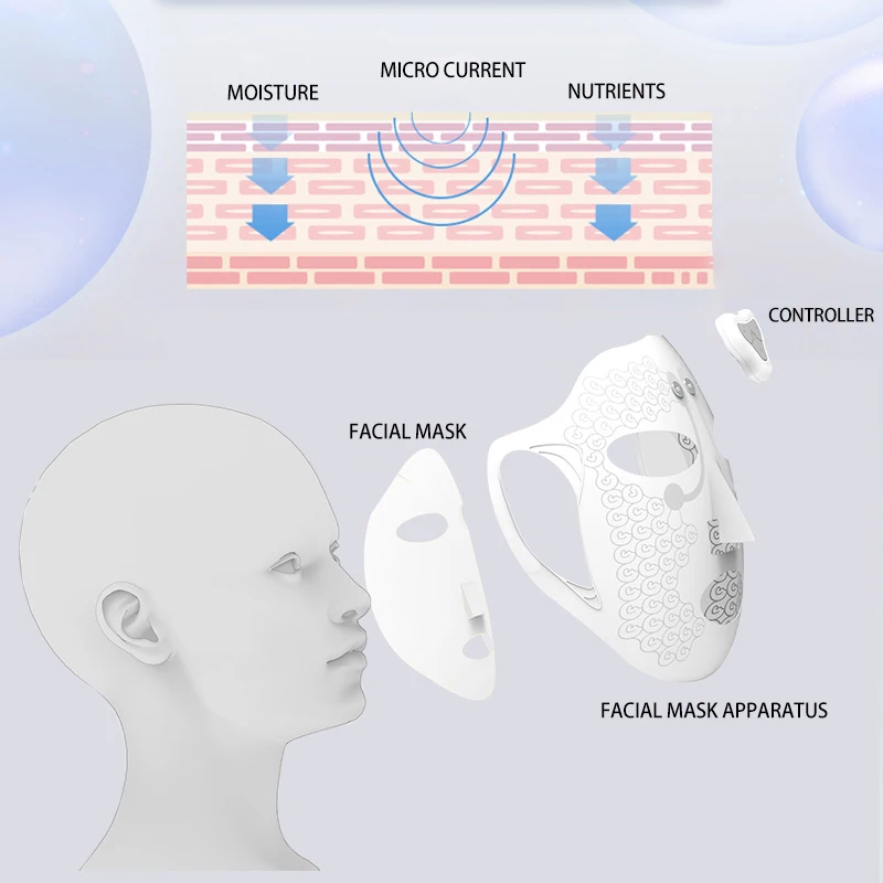 EMS Face Massager Mask Controller Acupoint Vibration Anti Wrinkles Electronic Moisturizing Micro-current Moisturize Mask