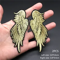 Parche militar bordado alas doradas estrellas – Insignia táctica para planchar