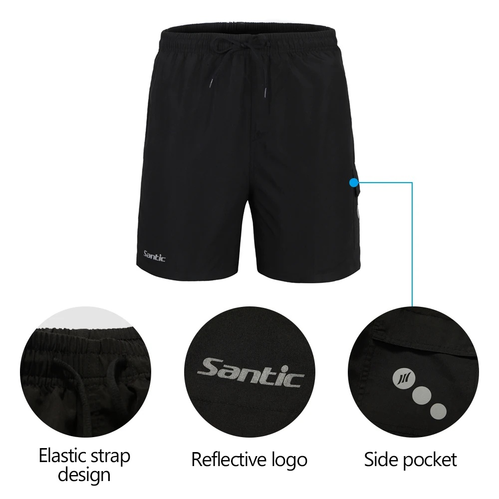 Santic Summer Men Cycling Shorts Loose Edition 4D Gel Cushion Outdoor Running Gym MTB Bicycle Casual Cycle Shorts Asian Size