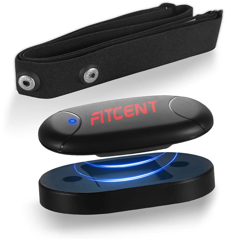 FITCENT Wiederaufladbare Herz Rate Monitor mit Bluetooth ANT + 5,3 Khz Brustgurt Sensor für Peloton Zwift Polar Rudern Maschine