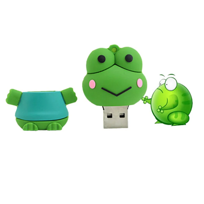 Kartun Lucu Katak USB Flash Drive 64GB Mini Flashdisk 128G 32G 4G 8G 16G 256G Kepribadian Memory Stick Pen Drive Flashdisk Hadiah