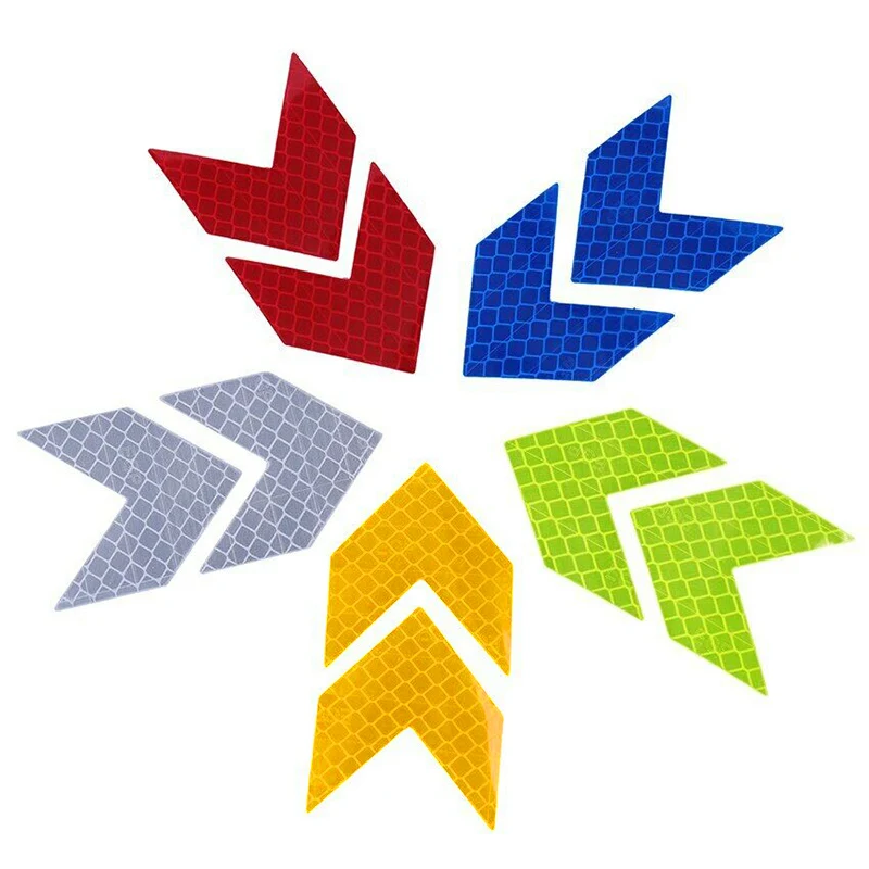 10 قطعة سيارة عاكس ملصق تحذير السهام الديكور الشارات دراجة نارية الذيل بار ملصقات للسيارة متعددة الأشكال ل علامة السلامة المرورية 4.5X4cm