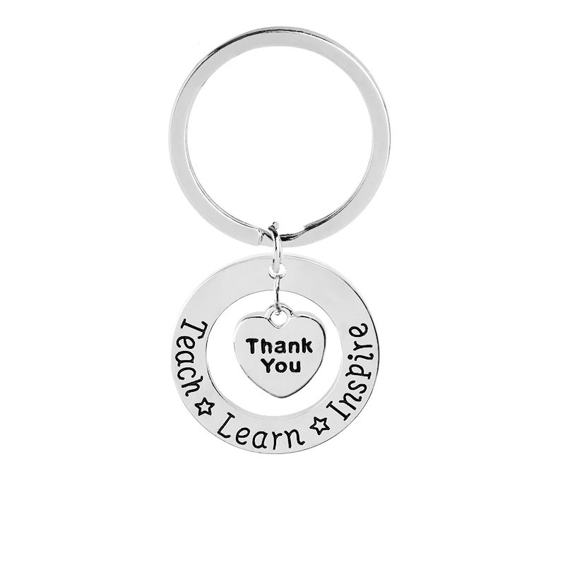 thank you Key Chain teach learn inspire Key rings thanks giving day Keyring gift car key holder birthday gift for father mother