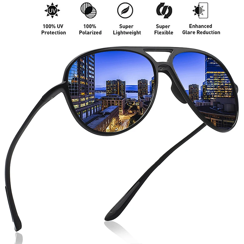 

Luxury Men's Polarized Sunglasses Driving Sun Glasses For Men Women Brand Designer Male Vintage Black Pilot Sunglasses UV400