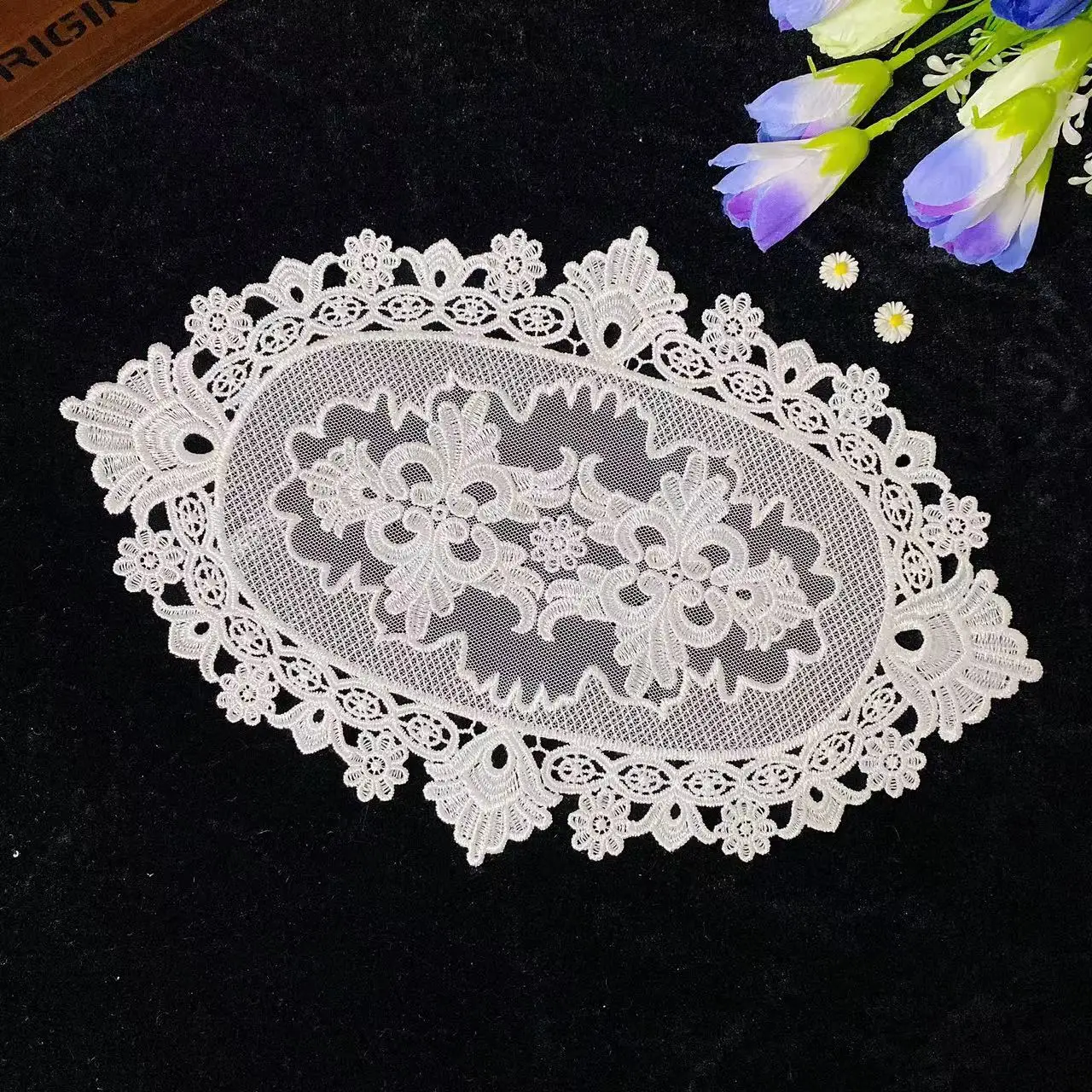 20*30CM Elegant Lace Embroidery Place Table Mat Drink Doily Dining Tea Coffee Coaster Wedding Hotel Christmas Placemat Kitchen