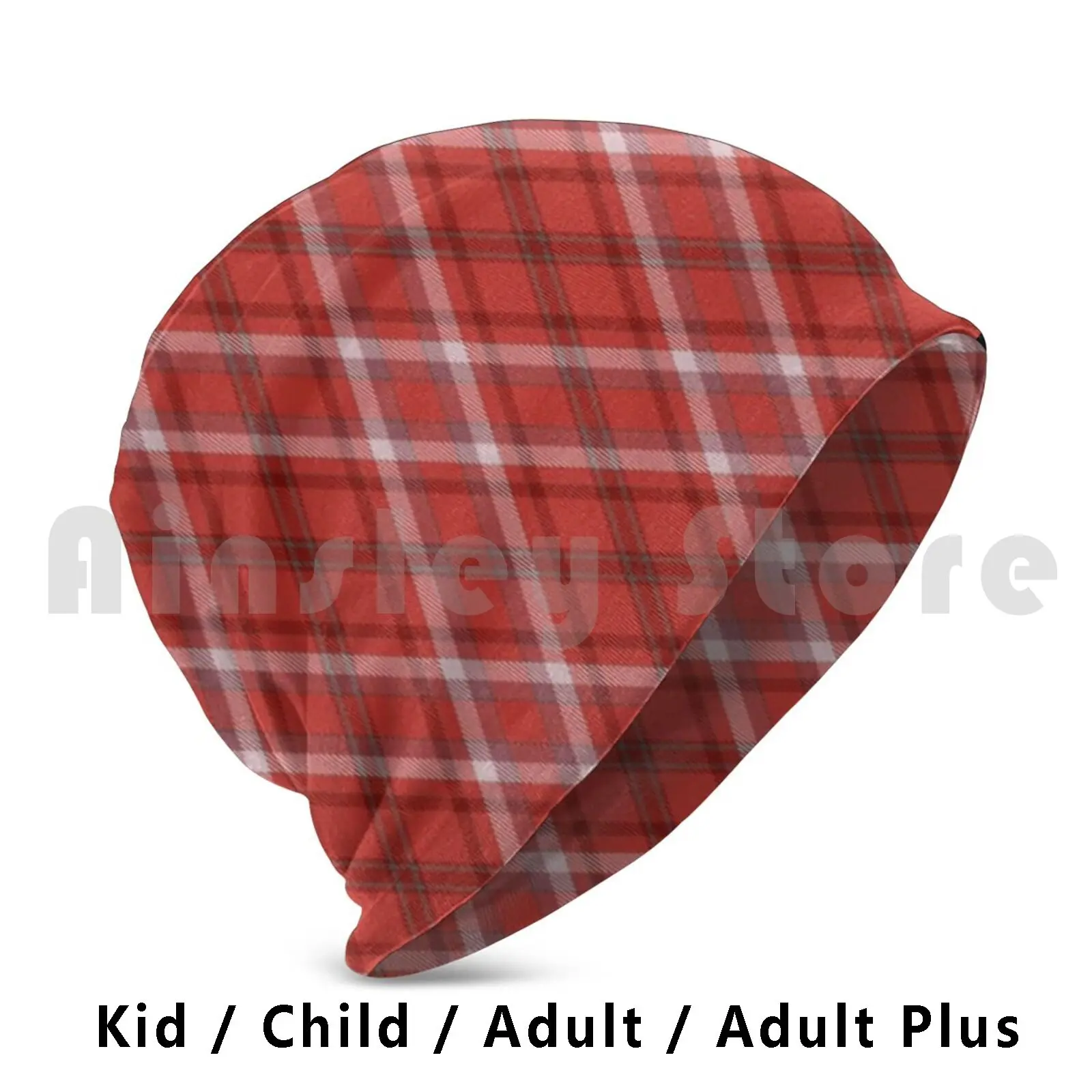 Tartan Beanies Knit Hat Hip Hop Tartan Scottish Outlander Black Scotland Clan Red Sassenach Scot Scots Cartoon Gti