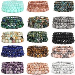 Pulseras de piedra Natural para hombre y mujer, brazaletes de cuentas redondas de ágatas de ónix, joyería hecha a mano de Reiki, curación de Yoga, 19CM, 1 unidad