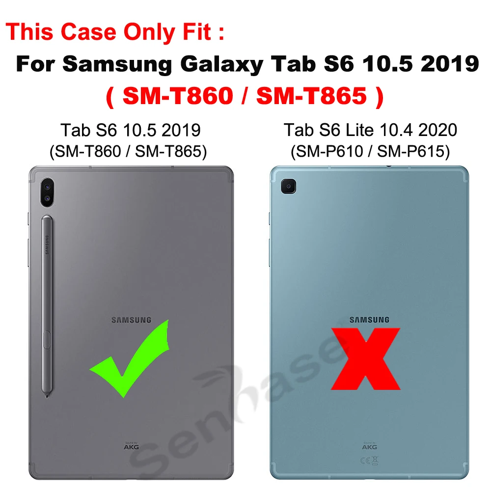 Kids Safe Shockproof PC + TPU Combo Hand Strap Stand Tablet Cover For Samsung Galaxy Tab S6 10.5 inch 2019 SM T860 T865 Case