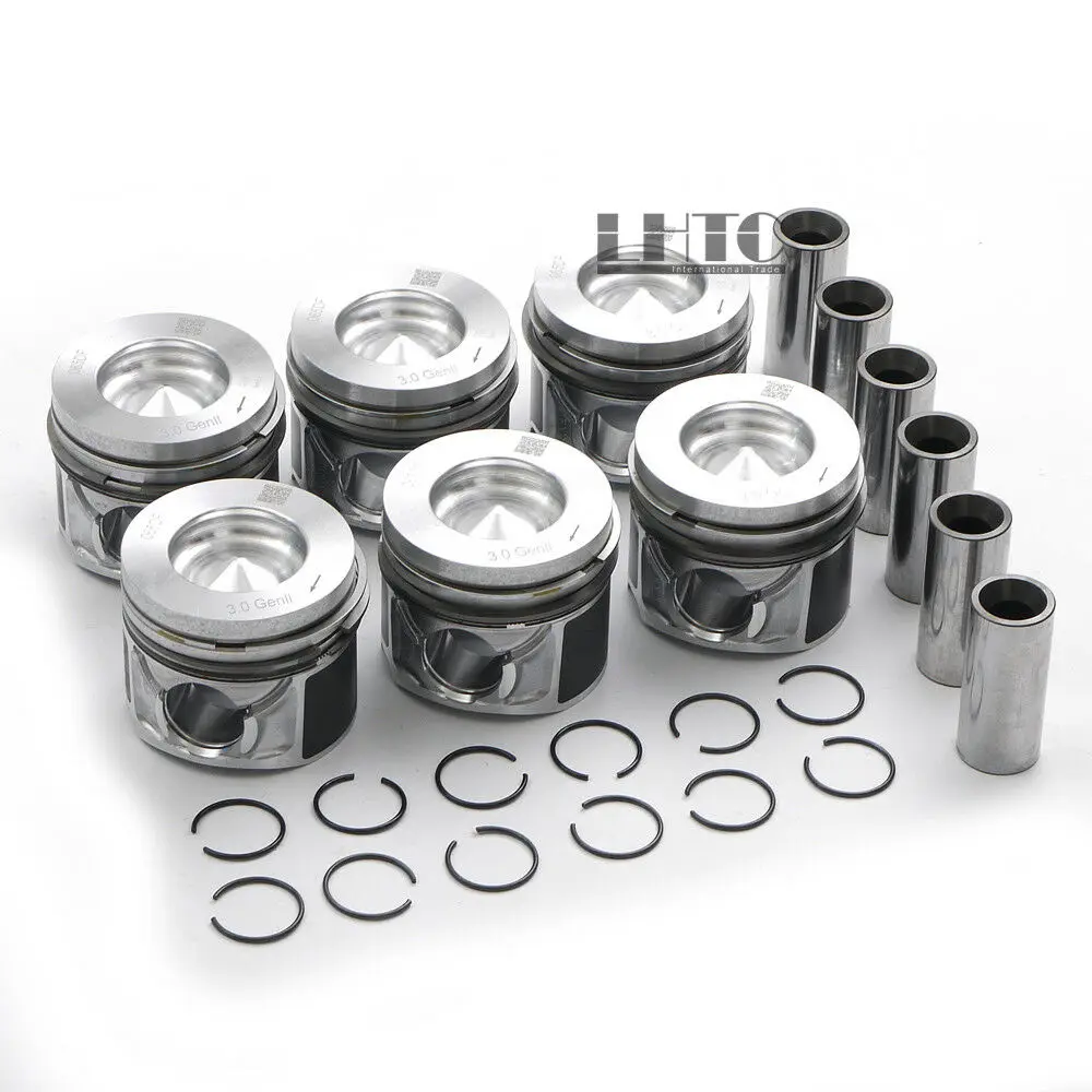 

6x Pistons & Rings Set 83.01mm Φ30mm For VW Touareg Phaeton Audi A4 A5 A6 A7 A8 Q5 Q7 3.0 TDI Diesel