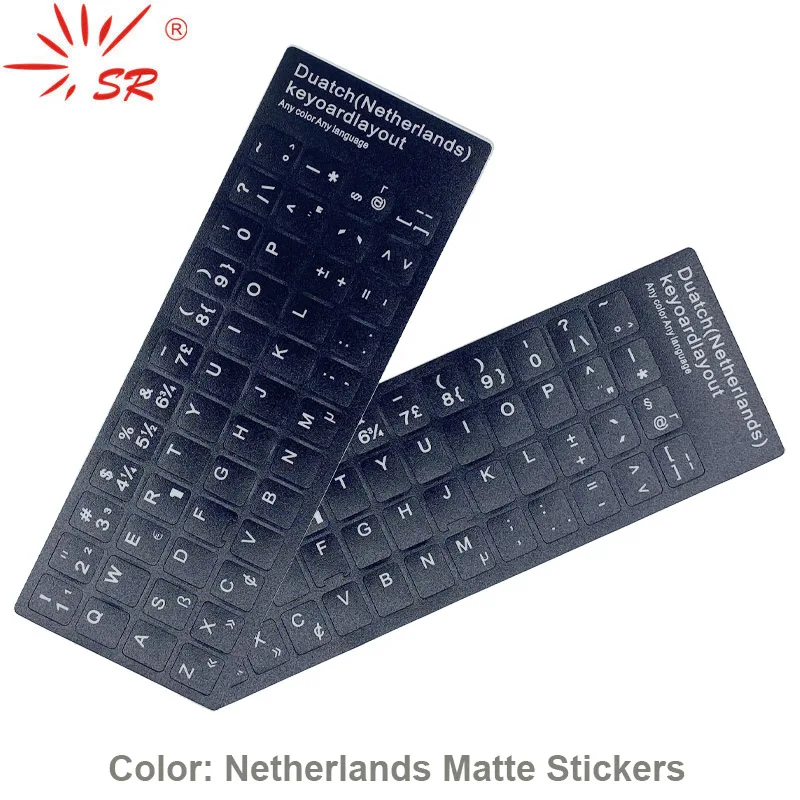 SR Netherlands Duatch Standard Waterproof Keyboard Stickers Layout Button Letters Alphabet 10-17