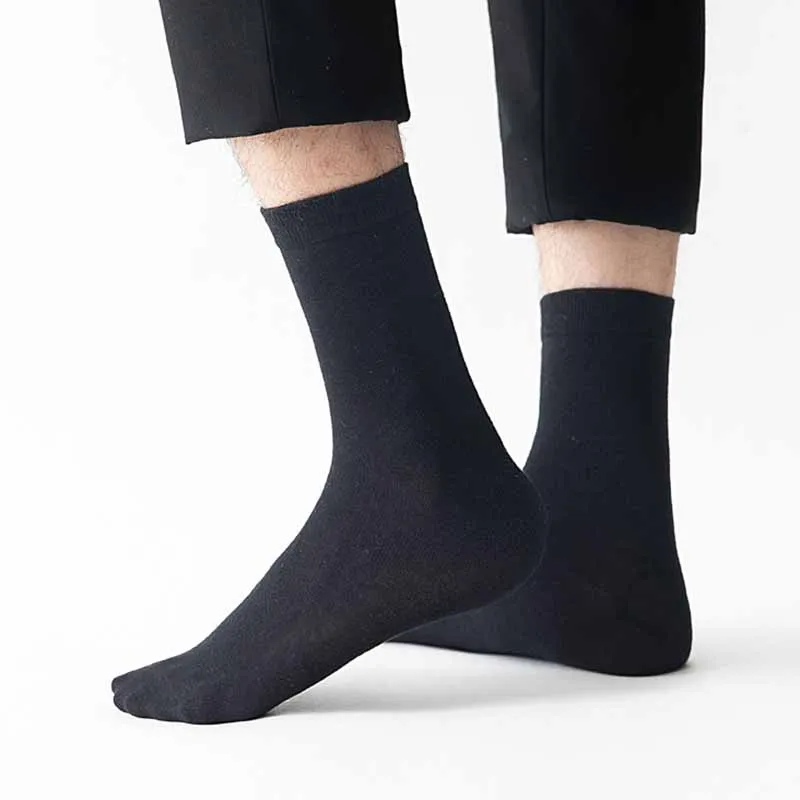 High Quality Casual Men\'s Business Socks Cotton Mens Black White Long Sock Male Clothes Plus Size 42-48 Sokken Oversize Sox Meia