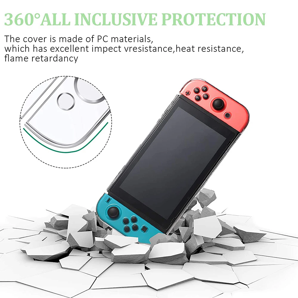 Soft Tpu Transparent Shell Protective Case Cover Frame Clear Protector for Nintendo Switch Hard Cover Game Console Accessories