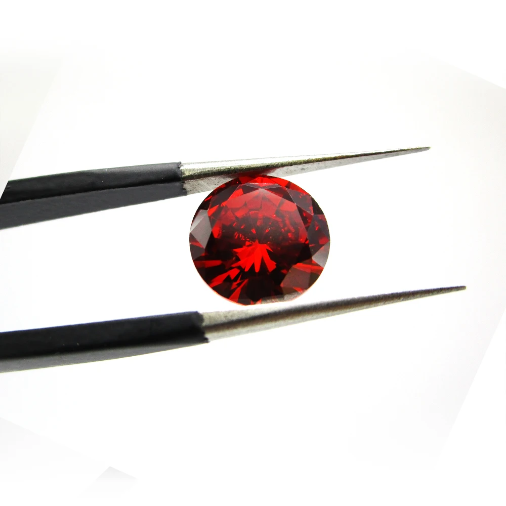 Free Shipping 50pcs 3.5mm-16mm 5A Factory Direct Price Round Machine Cut Cubic Zirconia Garnet  Color Zircon Stone