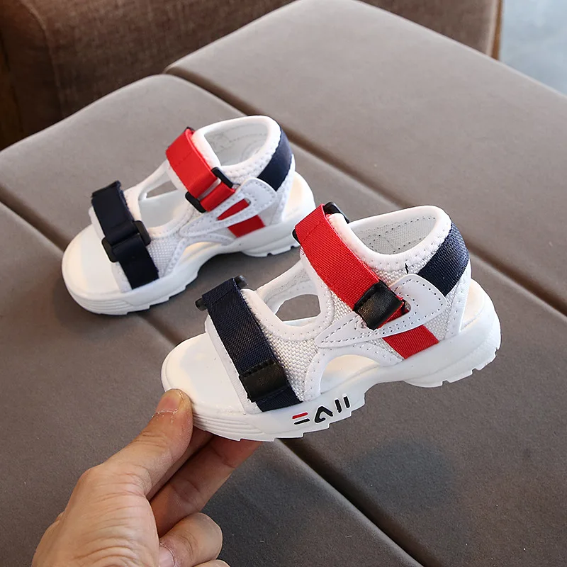 2022 Children\'s Summer Boys Leather Sandals Baby Flat Children Beach Shoes Kids Sports Soft Non-slip Casual Toddler Sandals B841