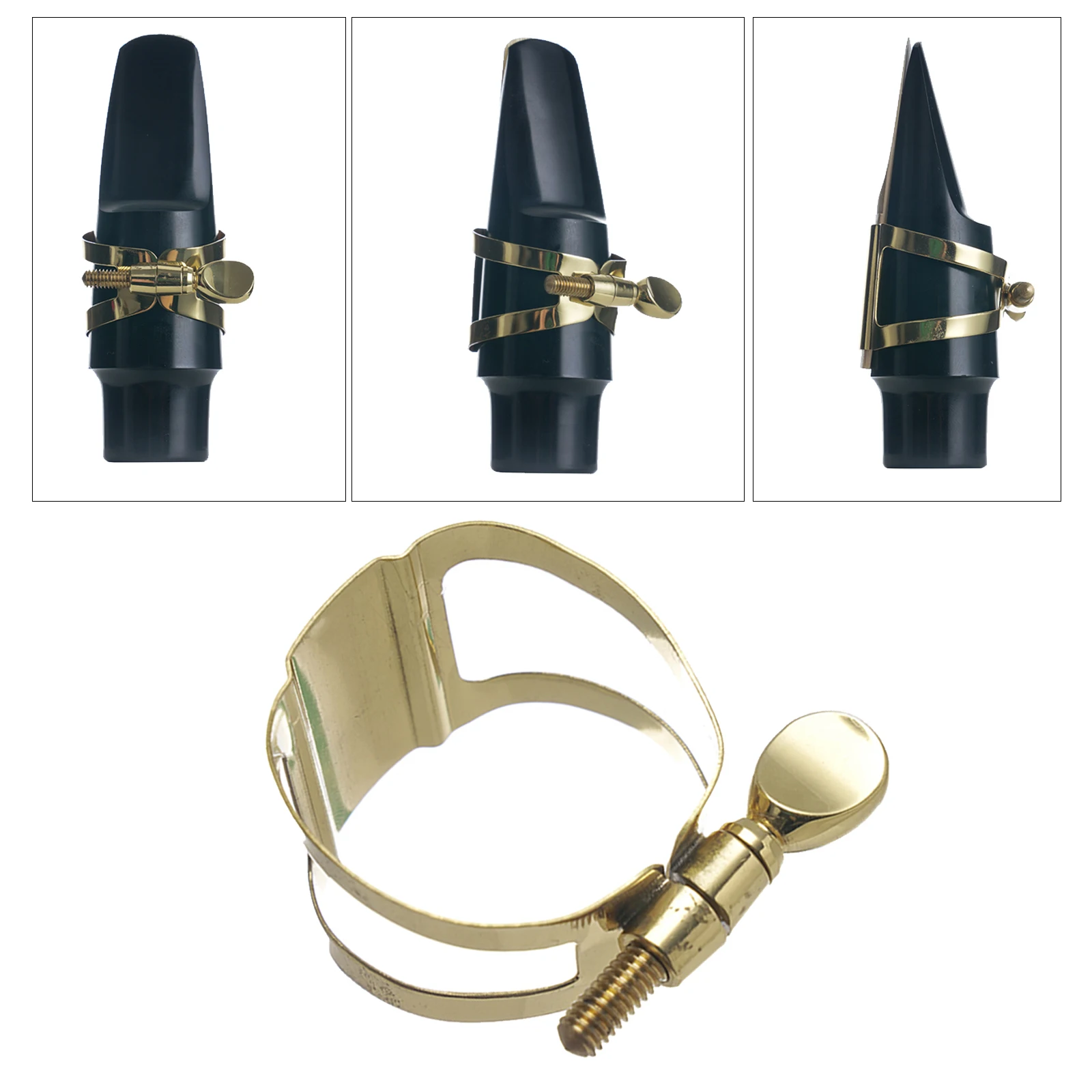 New Alto/ Tenor/ Soprano Saxophone Mouthpiece Ligature Professional Alto Saxophone Sax Mouthpiece Ligature Metal Clip Fastener