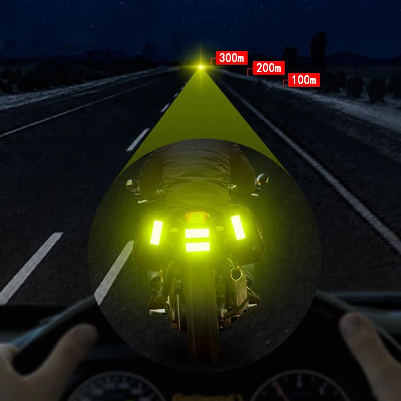 5PCS Car Accessories Reflective Tape Moto Reflective Sticker For Bicycle Frame Stickers Auto Decorative Tape