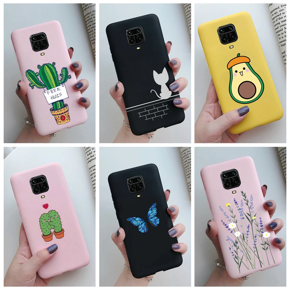 Case For Xiaomi Redmi Note 9 Pro Max 9S TPU Cute Cat Cactus Avocado Phone Case Silicone Funda Cover on Redmi Note9S Note9 S Case