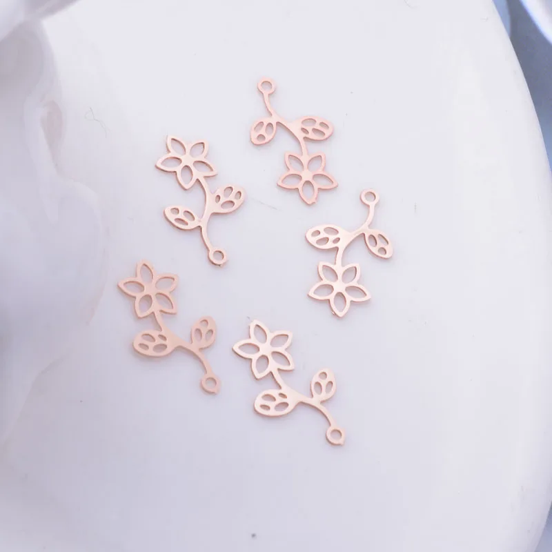 100 Stück AC10329 15*8mm Kleine Blumenanhänger DIY Schmuck Ohrring-Komponenten – Detail 9