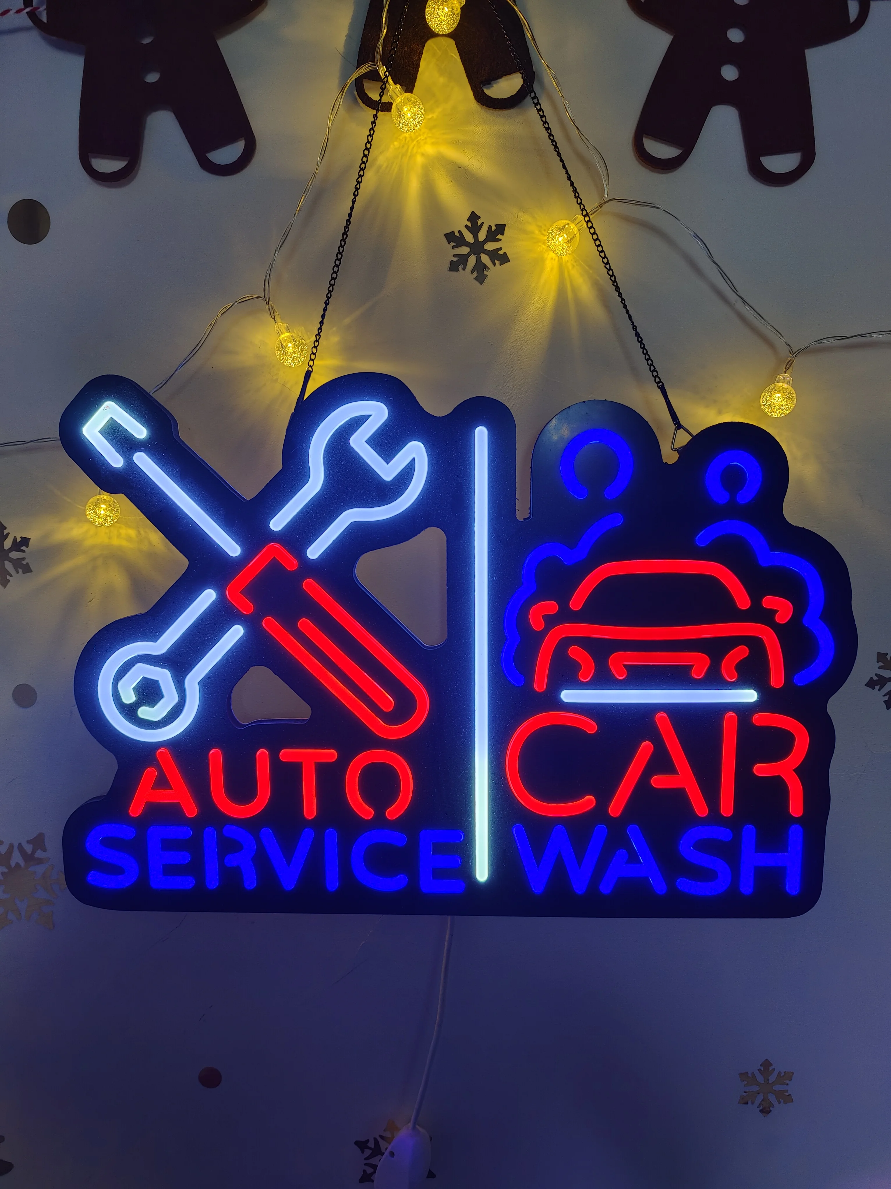 Car Wash Neon Lights Ultra-thin Design Auto Service LED Neon Sign is Suitable for Auto Repair Shop or Car Modification, Windows,