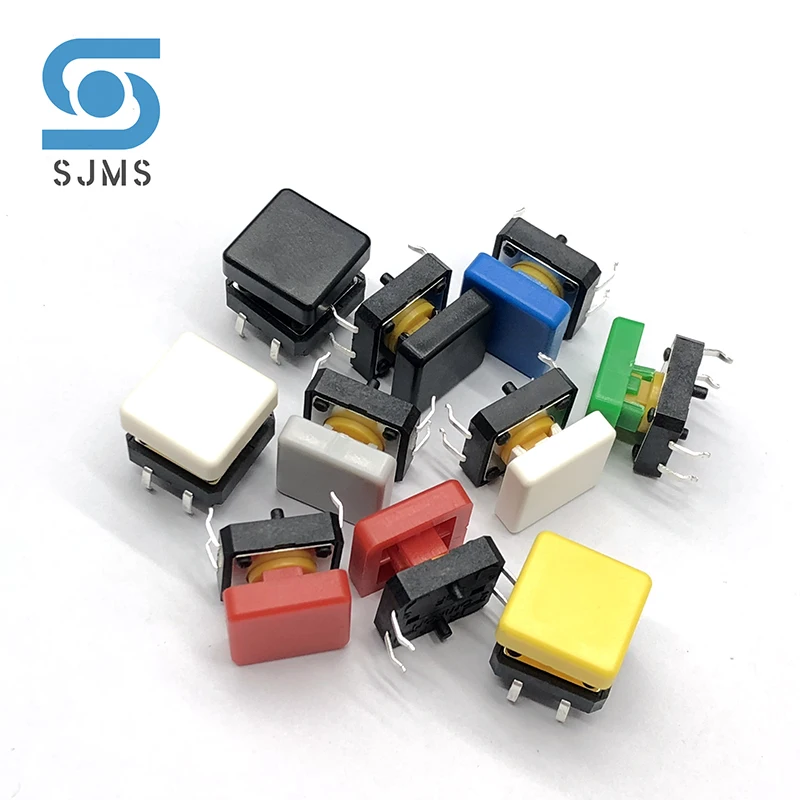 10PCS B3F-4055 12*12*7.3mm Tactile Switches Push Button Tact Switch With A14 Siamese long legs Switch Hat