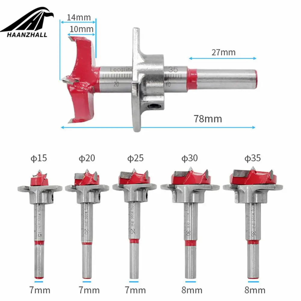5 Chiếc Forstner Auger Bộ Mũi Khoan Đường Kính 15 20 25 30 35 Mm Gỗ Cắt Cờ Lê Lục Giác Gỗ Lỗ thấy Cho Dụng Cụ Điện Hộp Gỗ