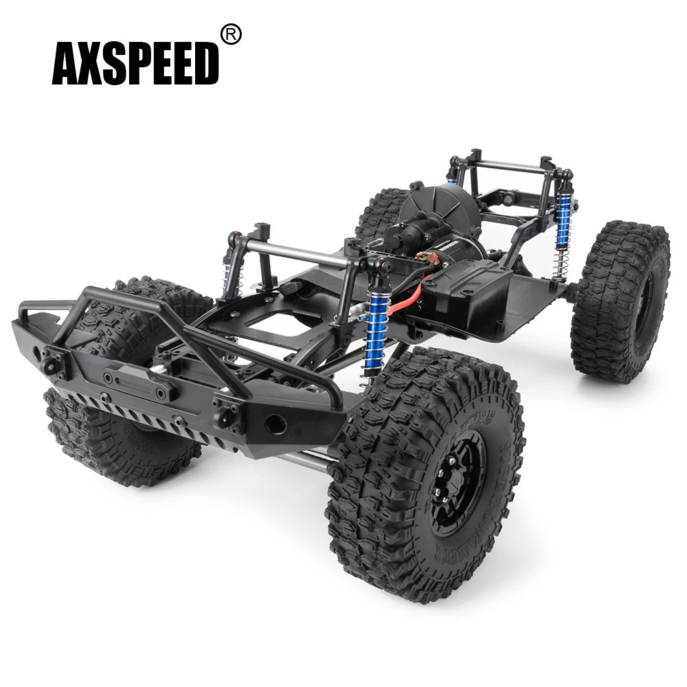 AXSPEED 313mm Wheelbase Assembled Frame Chassis with Wheels for Axial SCX10 II 90046 1/10 RC Crawler Car Upgrade Parts