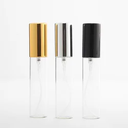 100PCS/Lot 10ml Clear Glass Atomizer Bottle Refillable Colorfull Aluminum cap Spray Perfume Bottle Travel Bottles Container