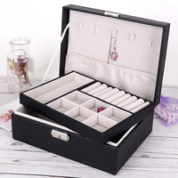 Exquisite Jewelry Box Women Leather Packaging Necklace Earrings Rings Bracelet Storage Organizer Display Gift Boxes Case
