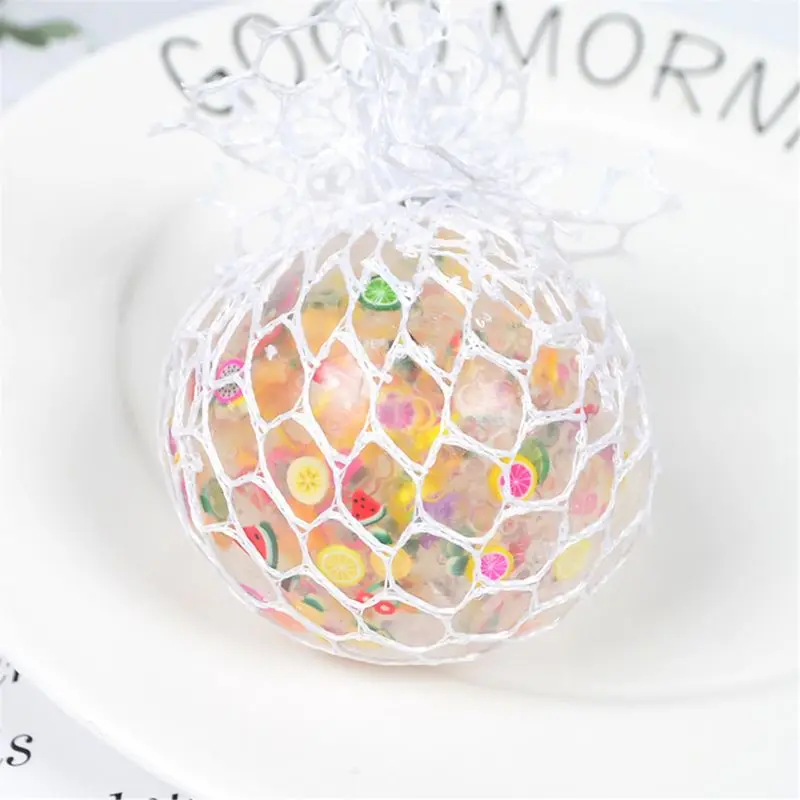 6cm Funny Fruit Slice Anti-Stress Squishy Ball Grape Squeeze Toy P31B