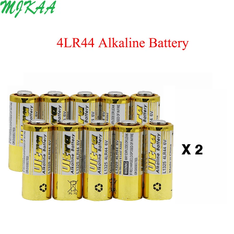 20pcs 4LR44 6V Batteries L1325 4AG13 4A76 544 Primary Dry Alkaline Battery Cells Car Remote Watch Toy Calculator