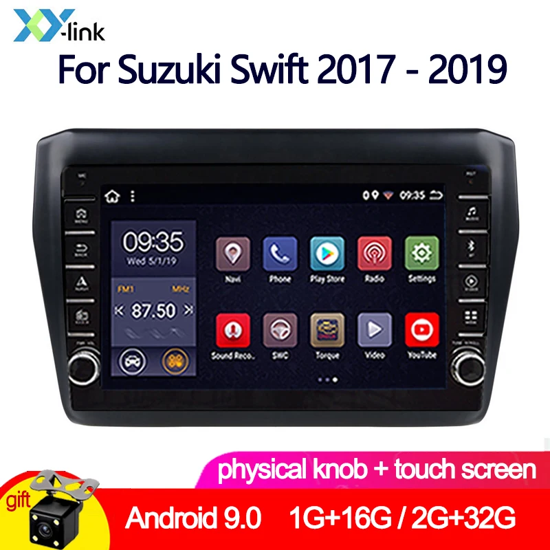 9 inch  Android 9.0 Car DVD Multimedia Player button knob For Suzuki Swift 2017 - 2019 GPS Navigation Radio Stereo with camera