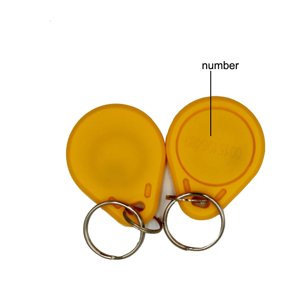 100 stk/partij 125 khz RFID Sleutelhanger NO3 ID Keyfob RFID Tag TK4100 Toegangscontrole Kaart Sticker Sleutelhanger Ring Proximity code numerieke