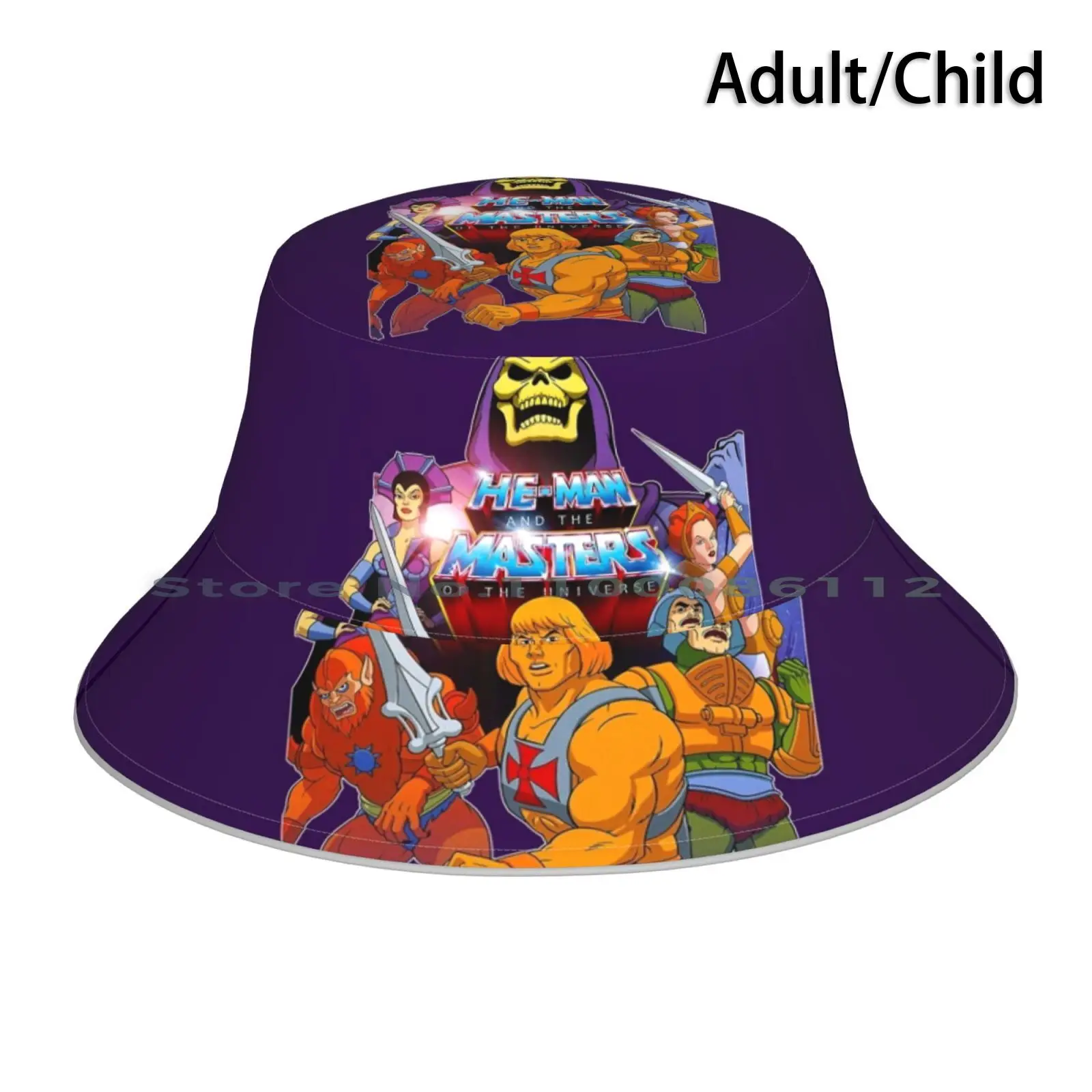 He-Man Bucket Hat Sun Cap He Man Masters Of The Universe Cartoon Saturday Morning 1980s Foldable Outdoor Fisherman Hat