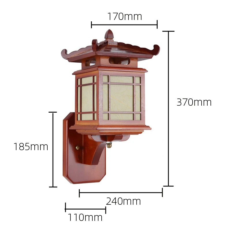 Antique Chinese Retro Wood Wall Lamp Sconce Light E27 Restaurant Hotel Bedroom Wall Sconce Vintage Light Fixture Art Deco