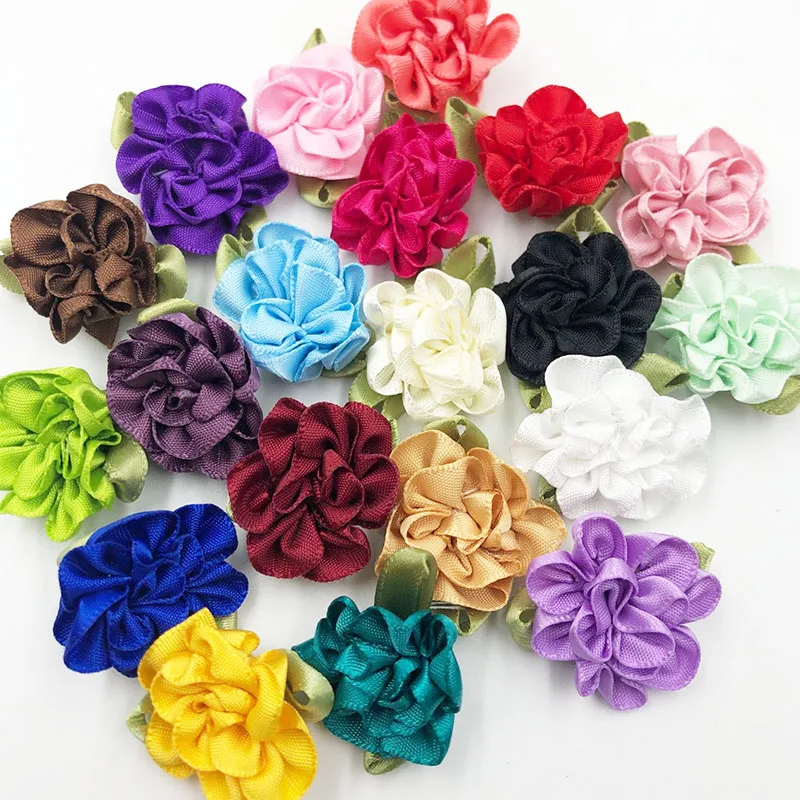 40pcs Ribbon Flower Carnation Appliques Sewing/Craft/Wedding Lots A068 U Pick