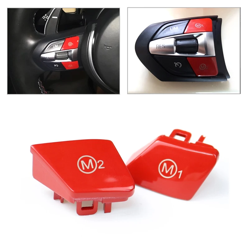 Для BMW M3 M4 F80 F82 F83 F10 2 шт. рулевое колесо индивидуализированный красный режим m1m2 с кнопкой освещения сменная крышка красный/синий