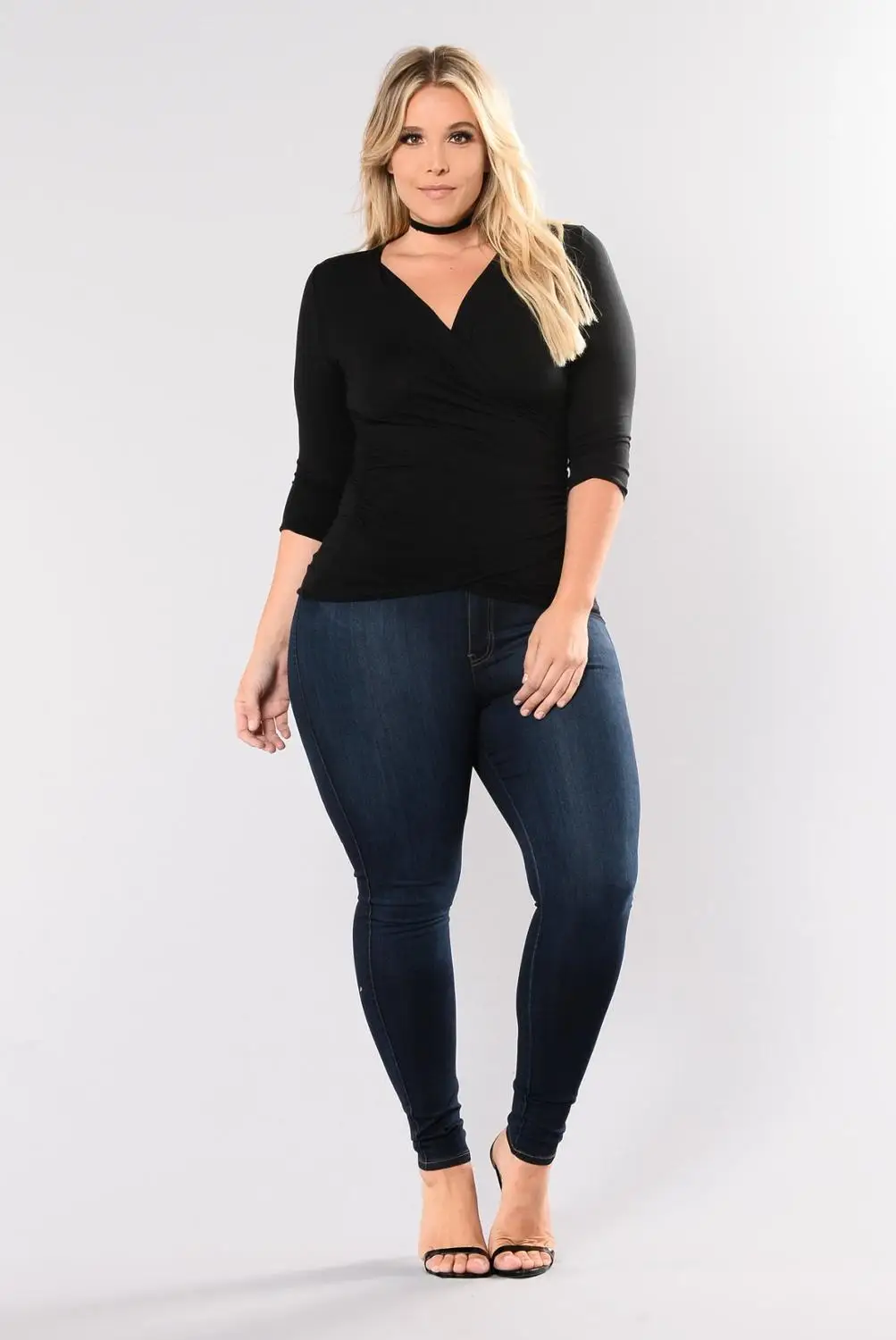 Pantalones vaqueros de cintura alta para mujer, Jeans ajustados de pies pequeños de alta elasticidad, ropa de talla grande de alta calidad, gran