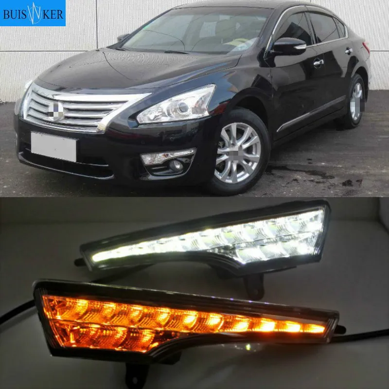 

LED Drl for Nissan Altima Teana 2013-2016 Daytime Running Light Front Bumper Driving Fog Lamp Daylight Headlight Turn Blink