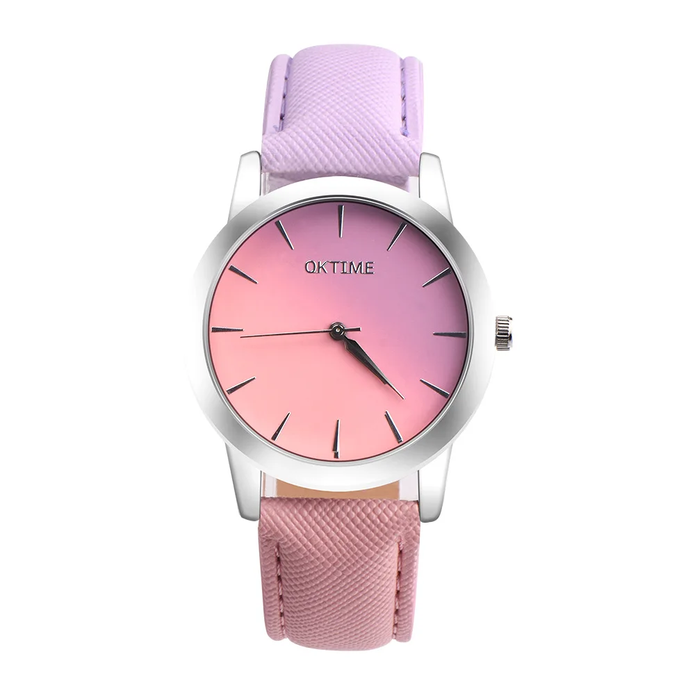 UTHAI BK25 Mode Kleine Frische Gürtel Mädchen Uhr Süßigkeiten Gradienten Farbe Student Uhr Leben Wasserdicht