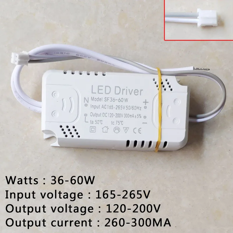 Adaptateur de pilote LED pour éclairage LED AC165-265V non isolant pour remplacement de plafonnier LED 8-24W 30-50W 60-80W