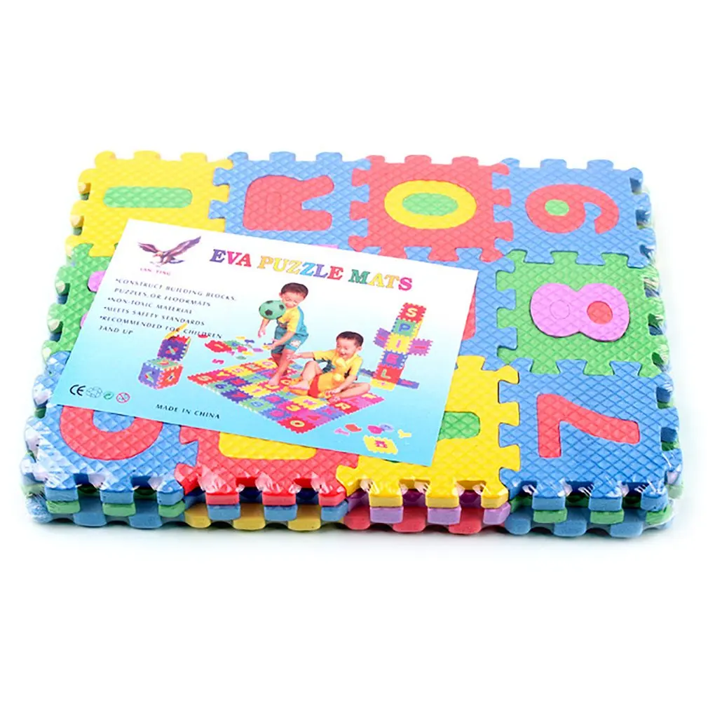 36pcs/Set Children Alphabet Letters Numerals Puzzle Colourful Kids Rug Play Mat Soft Floor Crawling Puzzle Kids Educational Toys