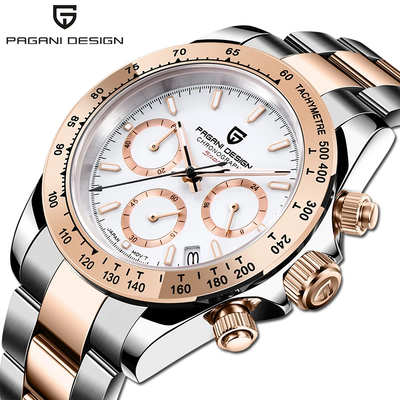 New PAGANI Design watch men chronograph Fashion Luxury quartz Wristwatch Waterproof Stainless Steel Watch men relogio masculino