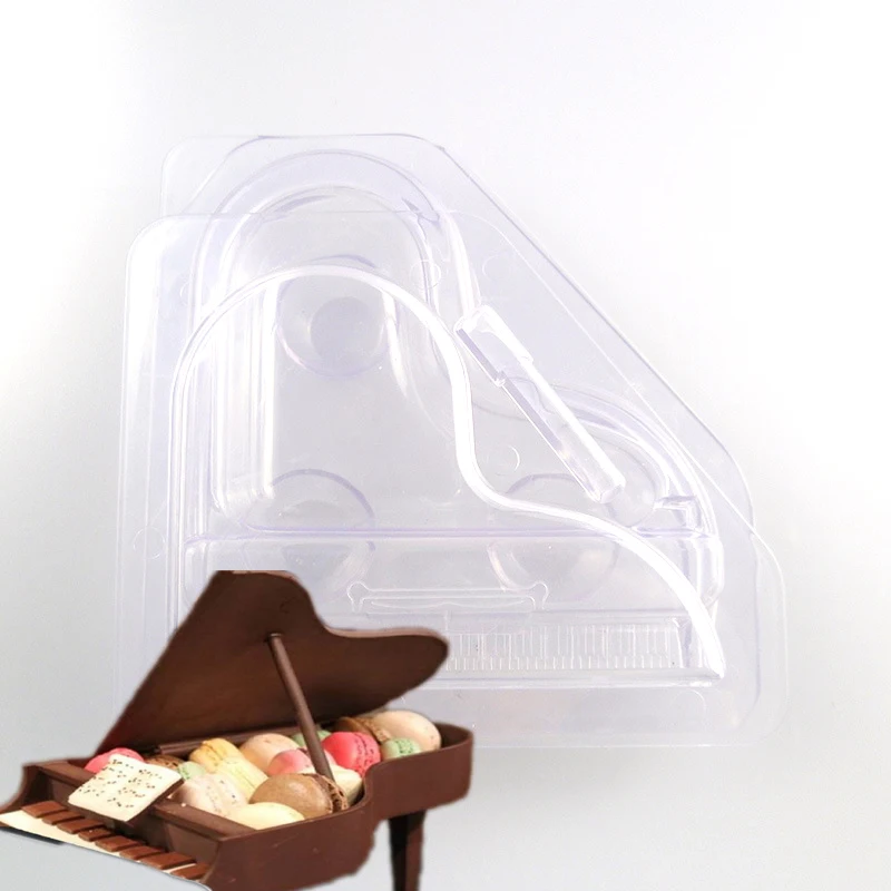 3D Transparent Piano Chocolate Mold Kitchen Baking Cake Decoration Mould Tools Diy Easy Release Cleaning Cake Candy Making Mold